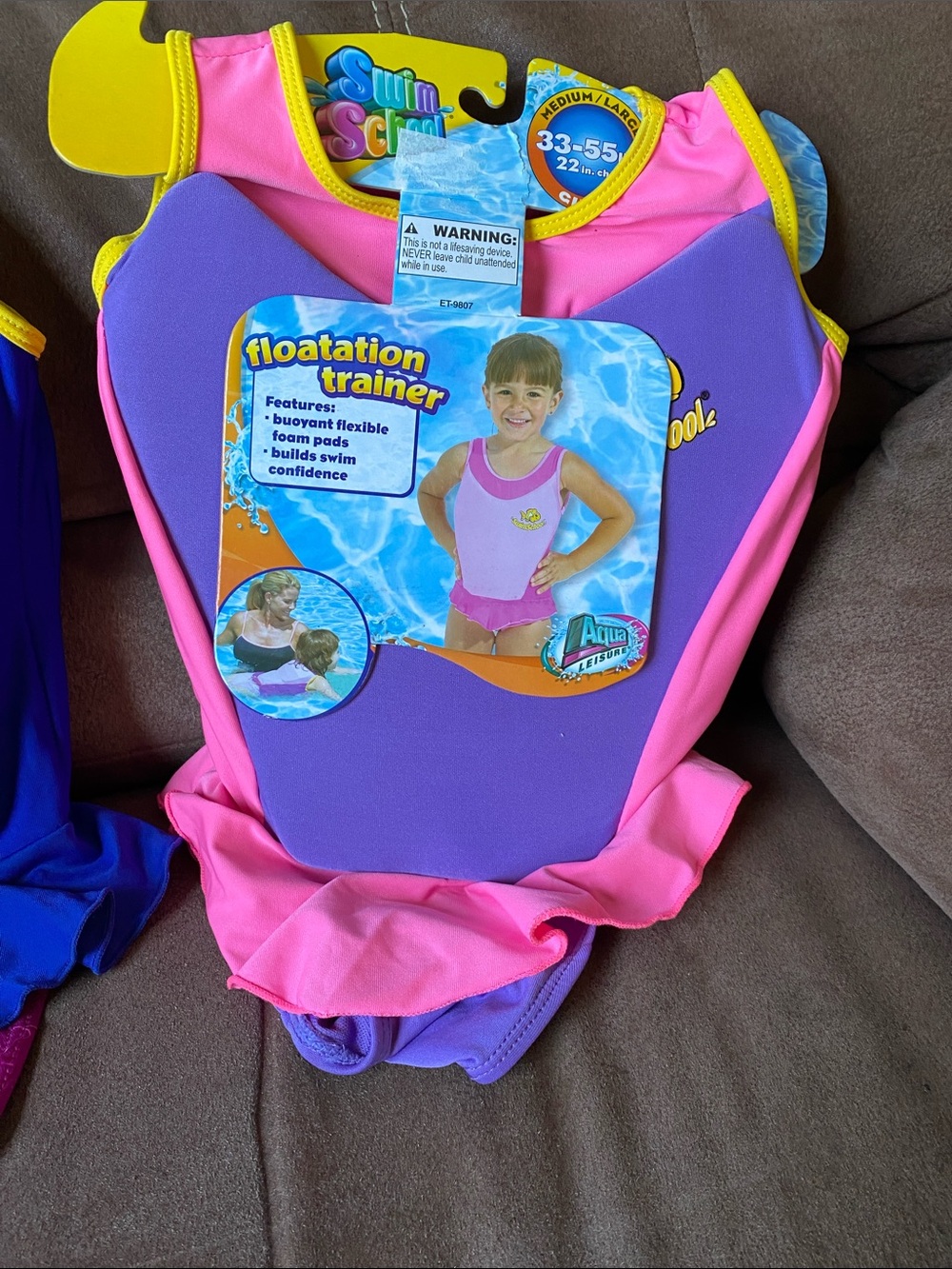 Kids Floatation Trainer Vest - Pink & Purple set of 2 - Picture 5 of 6